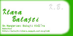 klara balajti business card